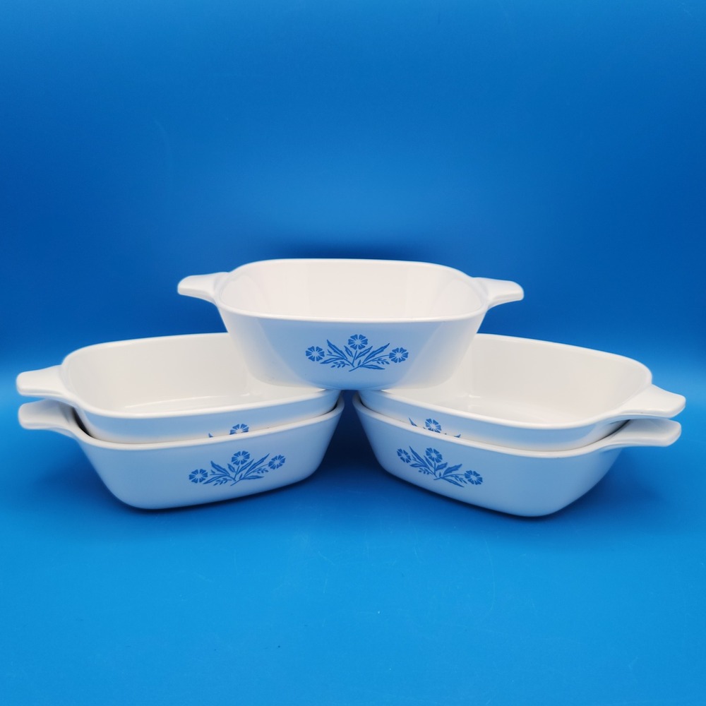 Vintage Corning Ware Blue Cornflower P-41-B 12oz Casserole Dishes Set of 5